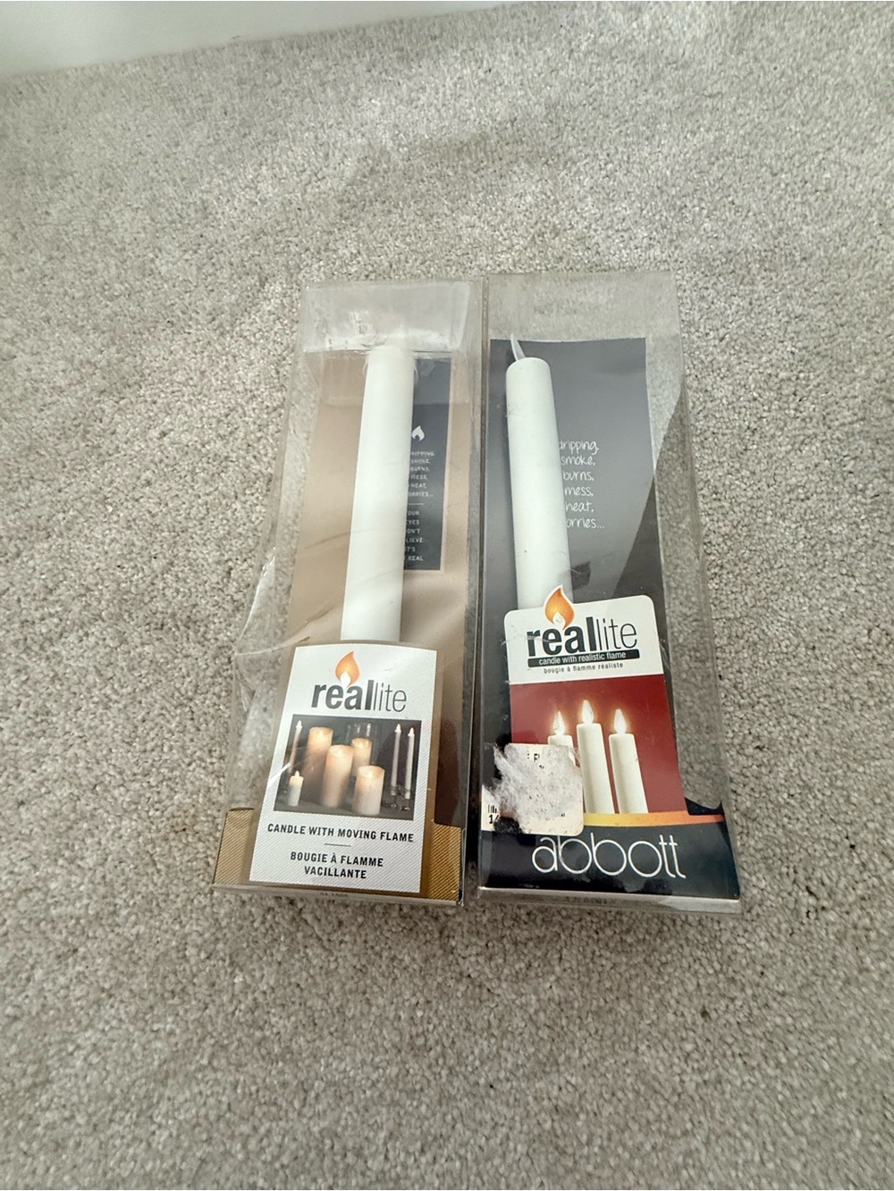 White Taper Candles set of 2 flameless candles
